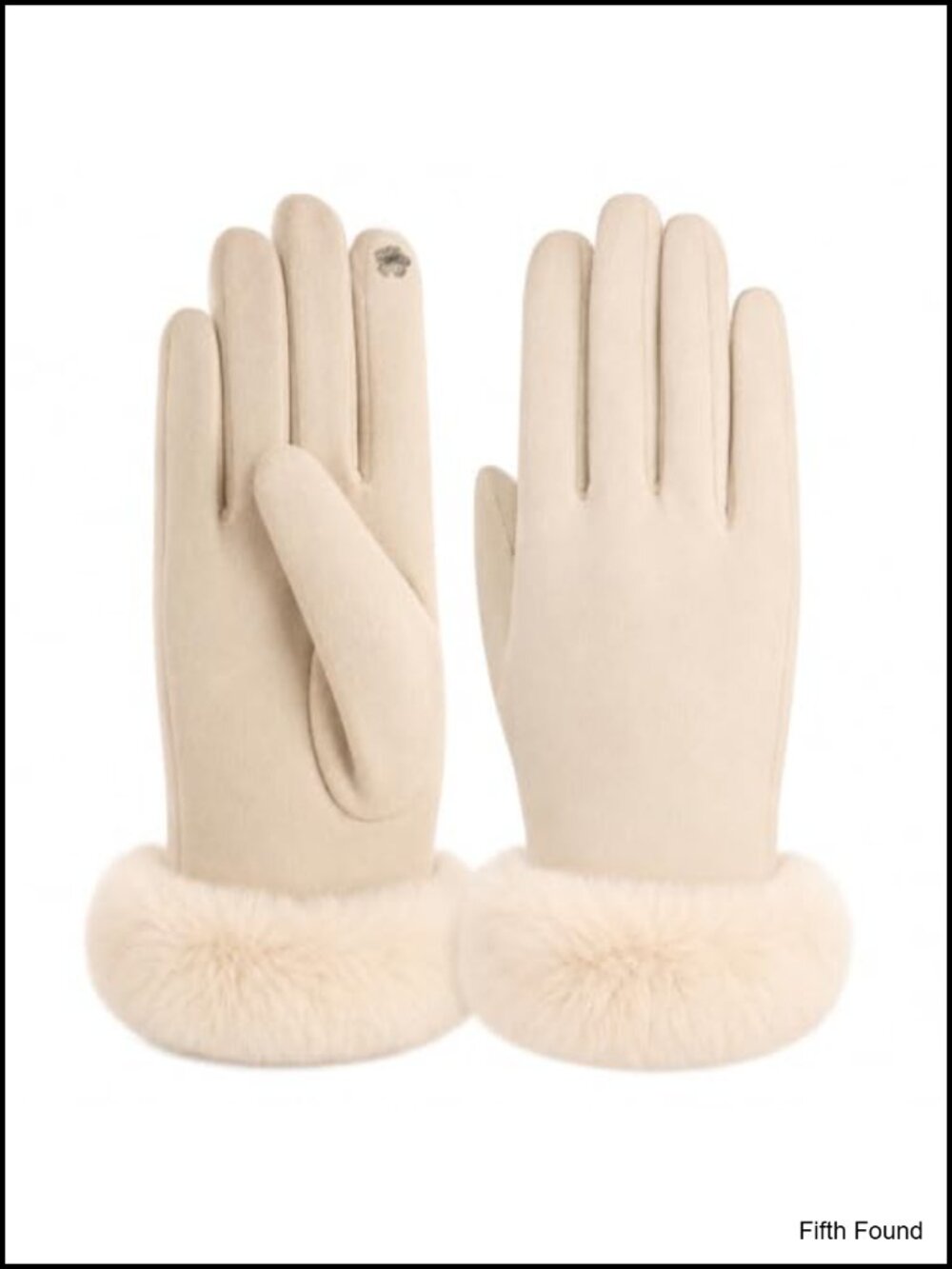 Faux Fur Trim Touchscreen Fleece Lined Thermal Winter Gloves